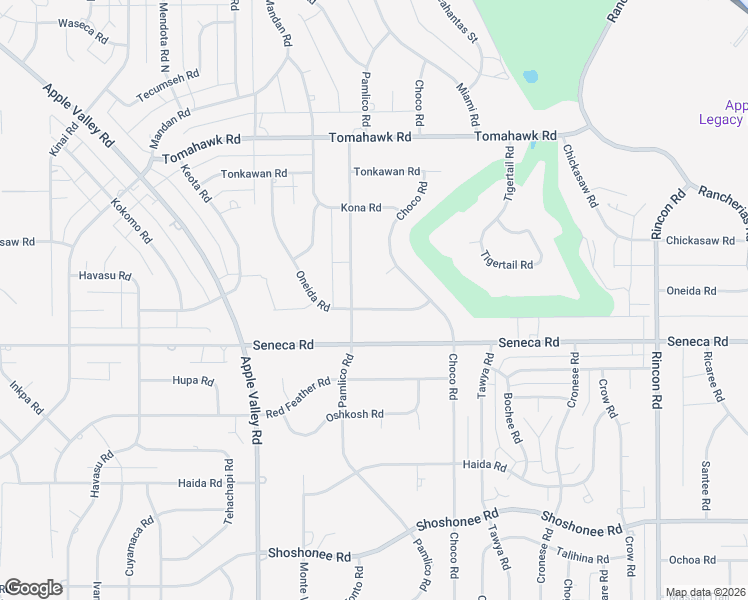 map of restaurants, bars, coffee shops, grocery stores, and more near 19564 Oneida Road in Apple Valley