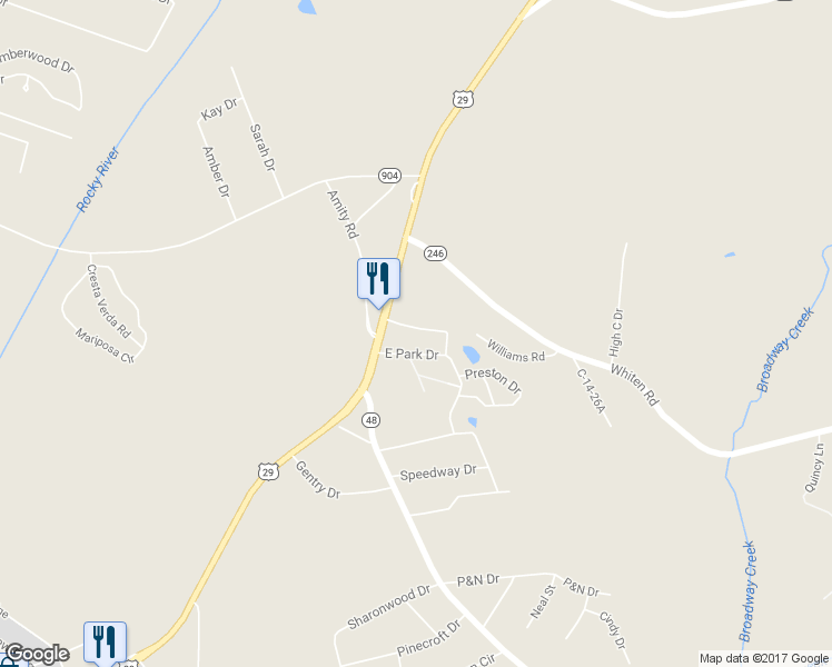 map of restaurants, bars, coffee shops, grocery stores, and more near 102 Rexton Drive in Anderson