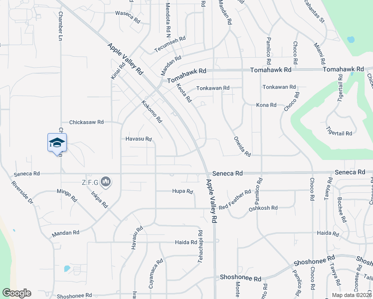 map of restaurants, bars, coffee shops, grocery stores, and more near 14610 Apple Valley Road in Apple Valley