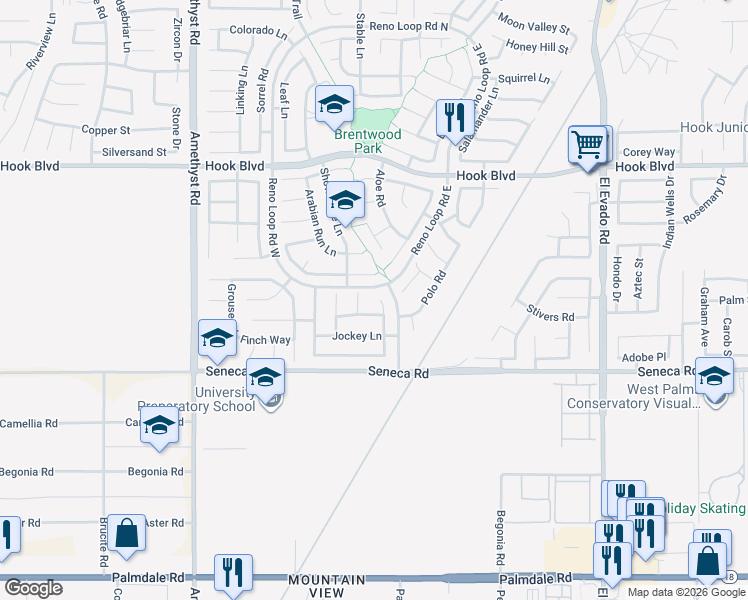 map of restaurants, bars, coffee shops, grocery stores, and more near 14634 Crossing Trail in Victorville
