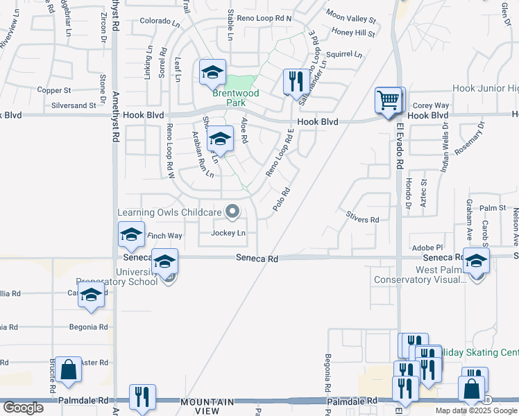 map of restaurants, bars, coffee shops, grocery stores, and more near 14631 Round-Up Court in Victorville