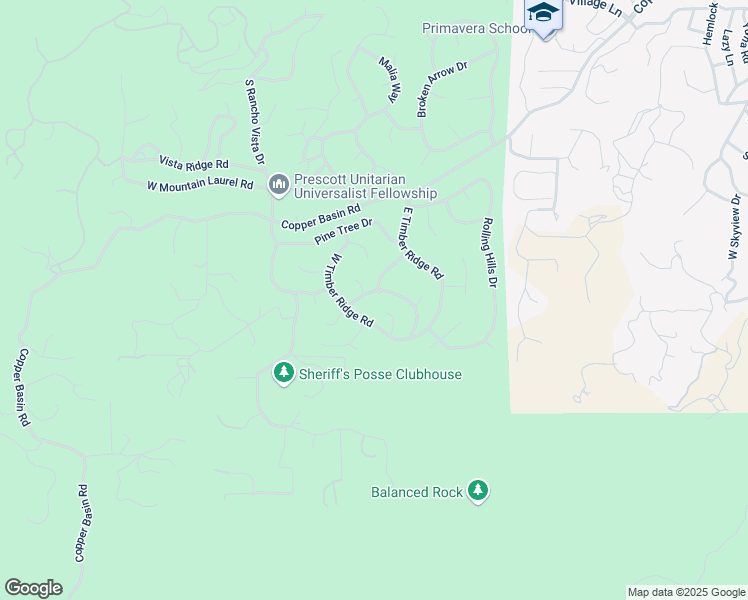 map of restaurants, bars, coffee shops, grocery stores, and more near 1903 Timber Point West in Prescott