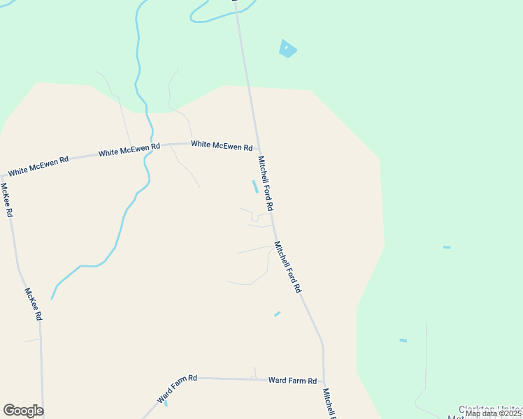 map of restaurants, bars, coffee shops, grocery stores, and more near North Mitchell Ford Road in Clarkton