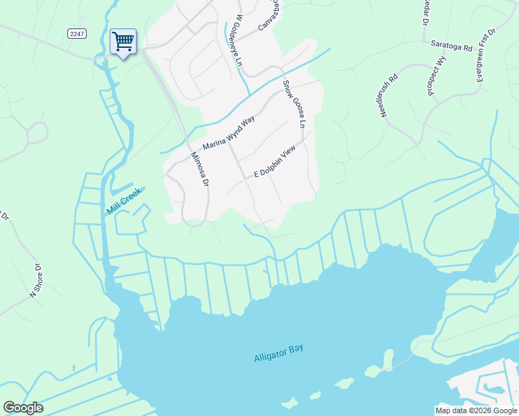 map of restaurants, bars, coffee shops, grocery stores, and more near 255 Royal Tern Drive in Sneads Ferry