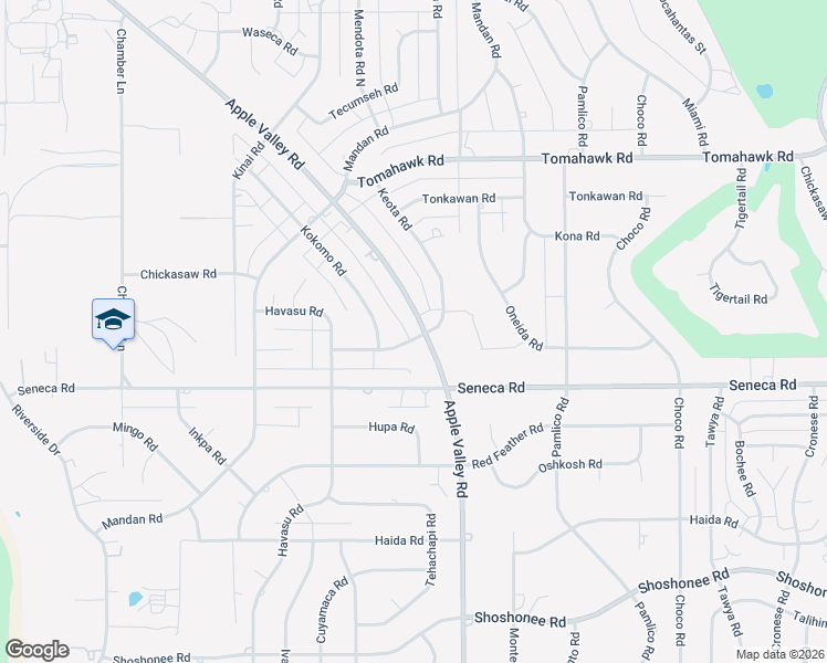 map of restaurants, bars, coffee shops, grocery stores, and more near 14610 Apple Valley Road in Apple Valley