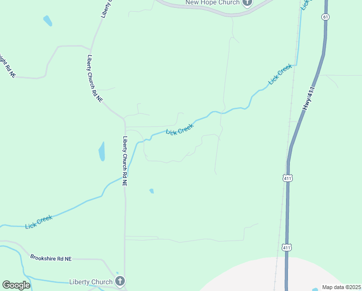 map of restaurants, bars, coffee shops, grocery stores, and more near 1009 Liberty Church Road Northeast in Ranger