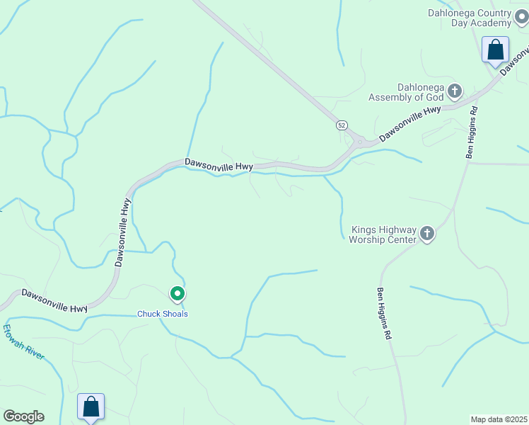 map of restaurants, bars, coffee shops, grocery stores, and more near 50 Loyal Drive in Dahlonega