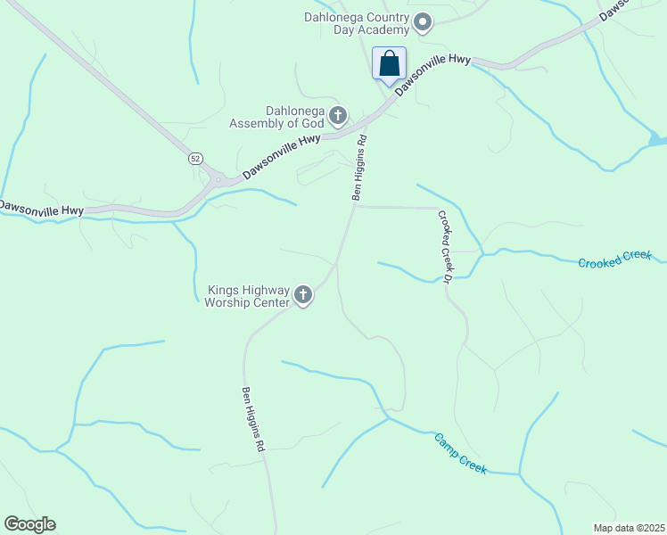 map of restaurants, bars, coffee shops, grocery stores, and more near 858-870 Ben Higgins Road in Dahlonega