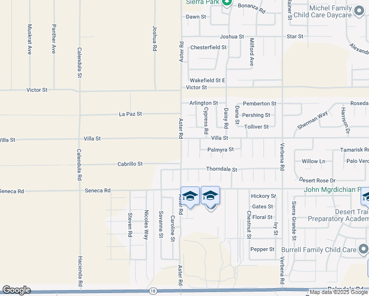 map of restaurants, bars, coffee shops, grocery stores, and more near 14662 Allison Street in Adelanto