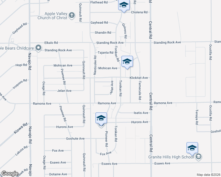 map of restaurants, bars, coffee shops, grocery stores, and more near 14567 Jelan Avenue in Apple Valley