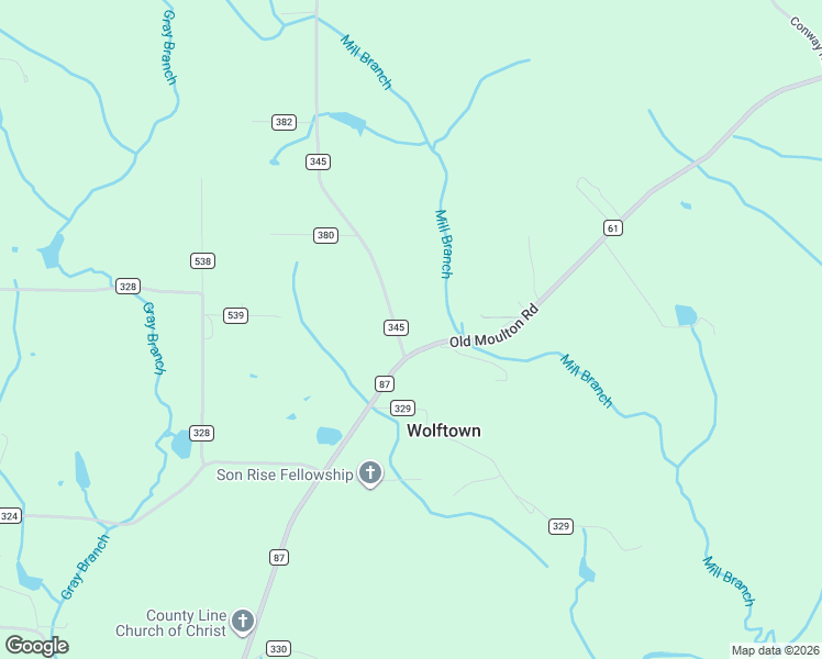 map of restaurants, bars, coffee shops, grocery stores, and more near 2292 County Road 345 in Decatur
