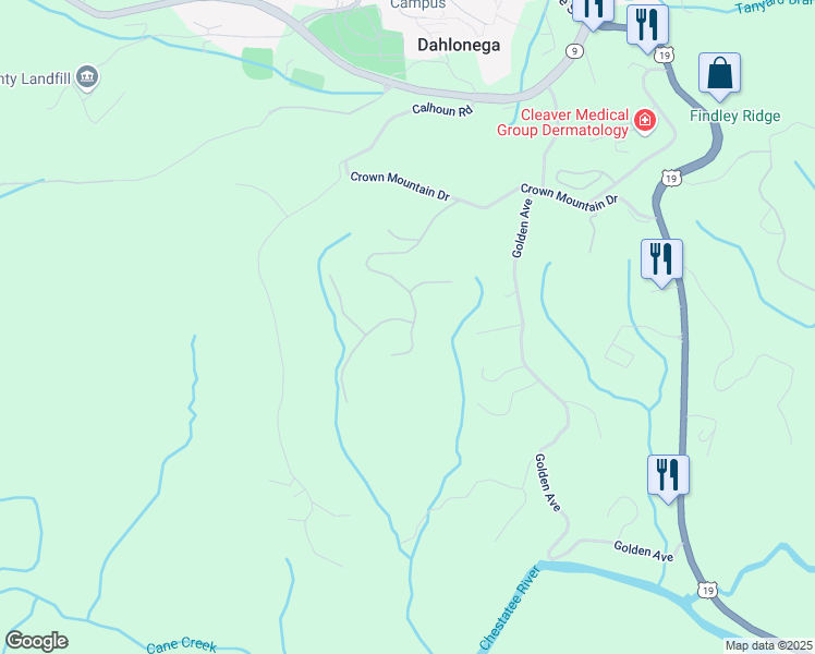 map of restaurants, bars, coffee shops, grocery stores, and more near 49 Old Stamp Mill Road in Dahlonega