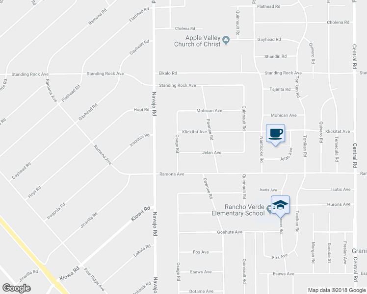 map of restaurants, bars, coffee shops, grocery stores, and more near 21826 Jelan Avenue in Apple Valley