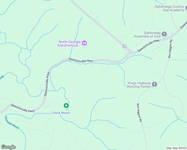 map of restaurants, bars, coffee shops, grocery stores, and more near 50 Loyal Drive in Dahlonega