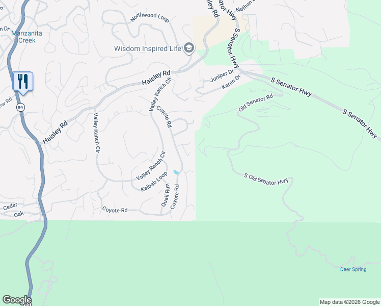map of restaurants, bars, coffee shops, grocery stores, and more near 1480 Cougar Trail in Prescott