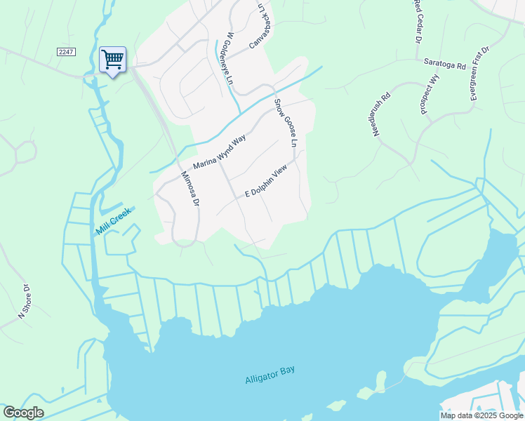 map of restaurants, bars, coffee shops, grocery stores, and more near 106 Teal Court in Sneads Ferry