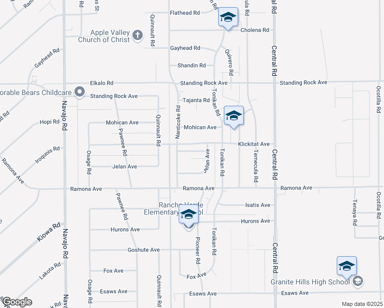 map of restaurants, bars, coffee shops, grocery stores, and more near 22177 Klickitat Avenue in Apple Valley