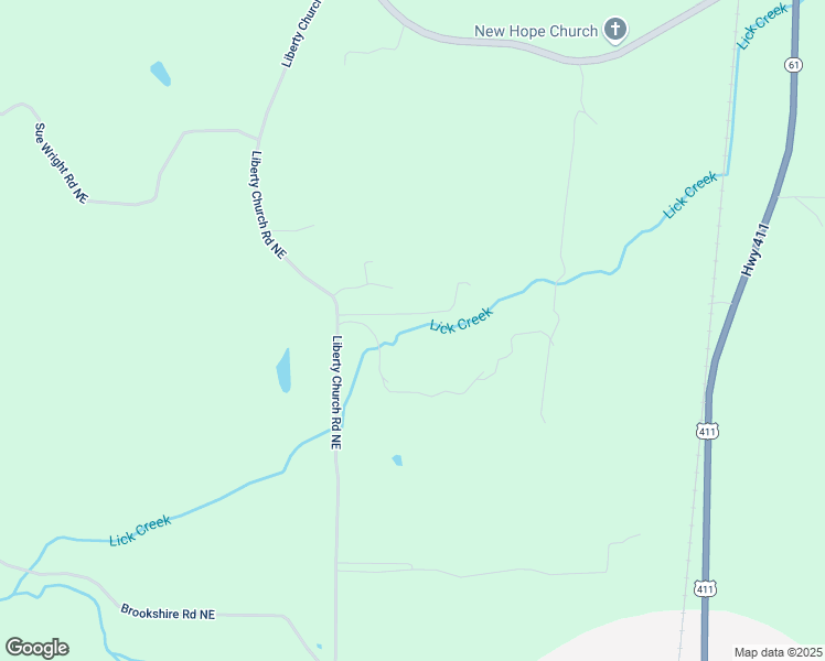 map of restaurants, bars, coffee shops, grocery stores, and more near 1009 Liberty Church Road Northeast in Ranger