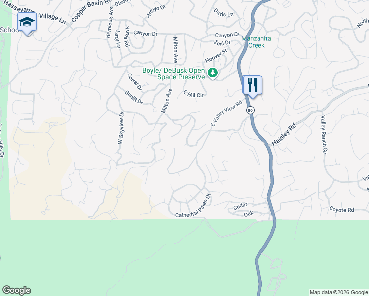 map of restaurants, bars, coffee shops, grocery stores, and more near 801 Bryce Canyon Circle in Prescott
