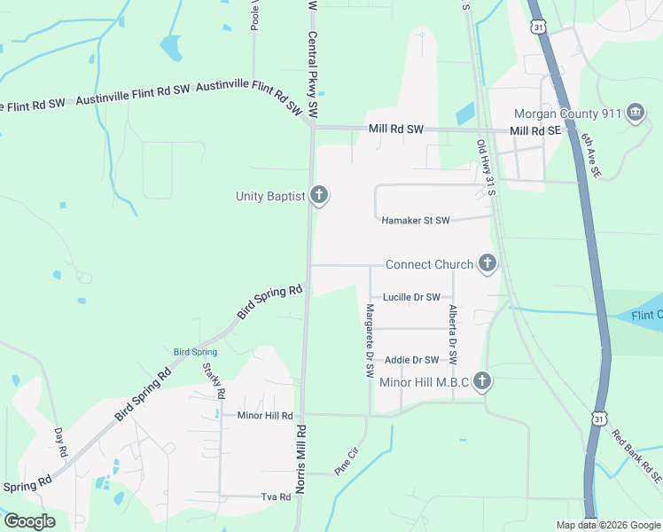 map of restaurants, bars, coffee shops, grocery stores, and more near 208 Oxmore Flint Road Southwest in Decatur