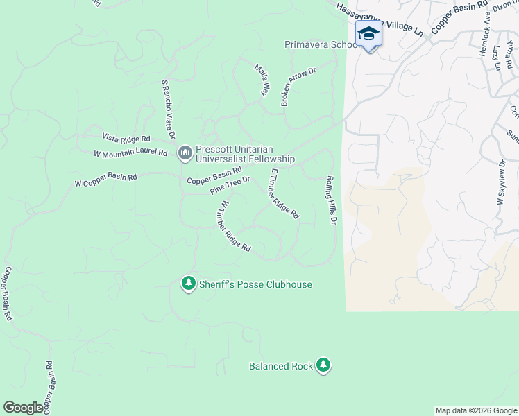 map of restaurants, bars, coffee shops, grocery stores, and more near 1988 Black Hawk Circle in Prescott