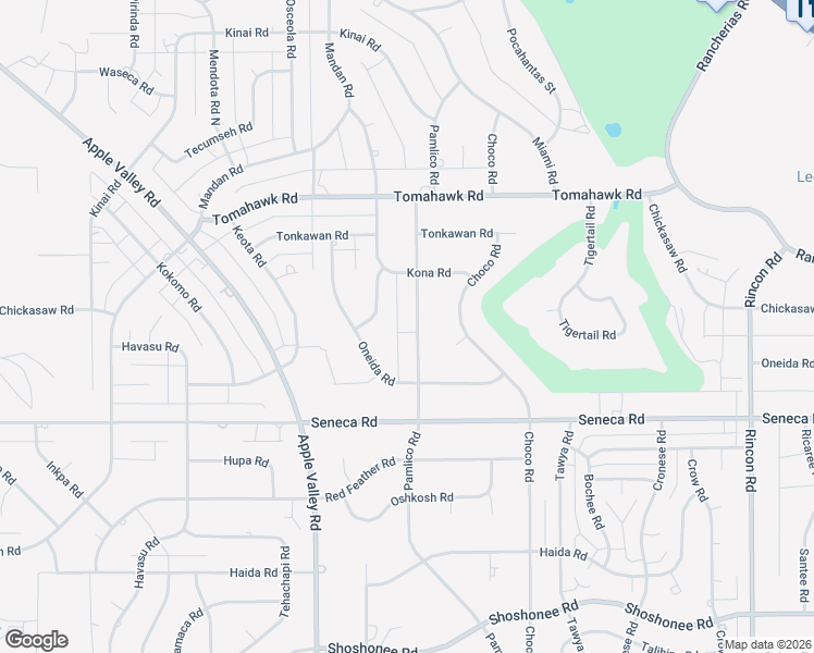 map of restaurants, bars, coffee shops, grocery stores, and more near 14679 Pamlico Road in Apple Valley