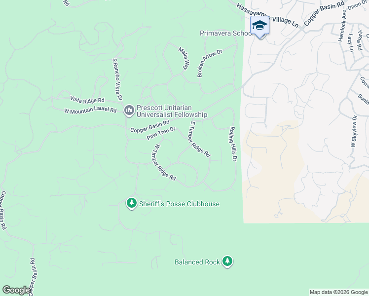 map of restaurants, bars, coffee shops, grocery stores, and more near 1988 Black Hawk Circle in Prescott