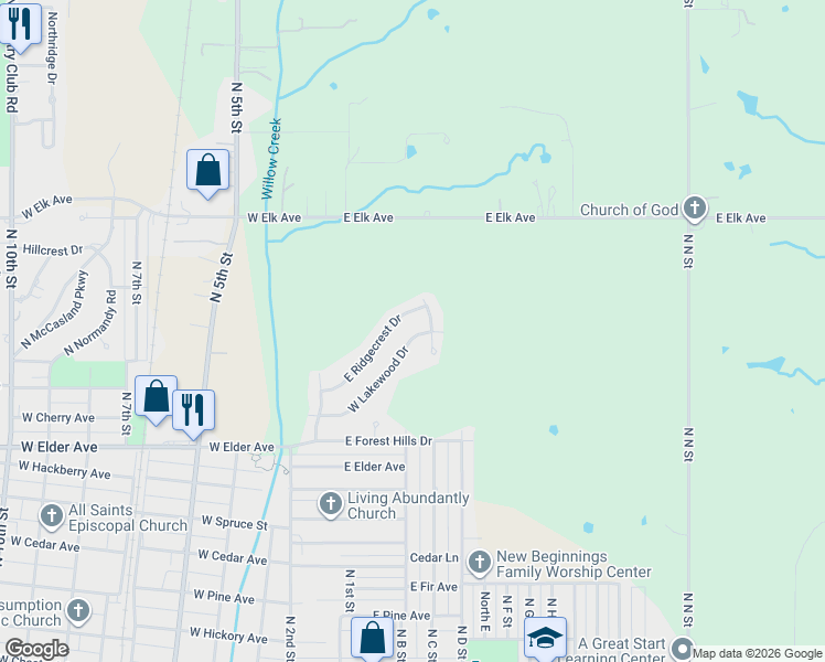 map of restaurants, bars, coffee shops, grocery stores, and more near 309 Lakewood Boulevard in Duncan