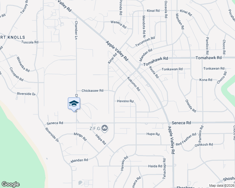 map of restaurants, bars, coffee shops, grocery stores, and more near 14675 Mandan Road in Apple Valley