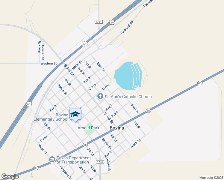 map of restaurants, bars, coffee shops, grocery stores, and more near 100-114 East Avenue East in Bovina