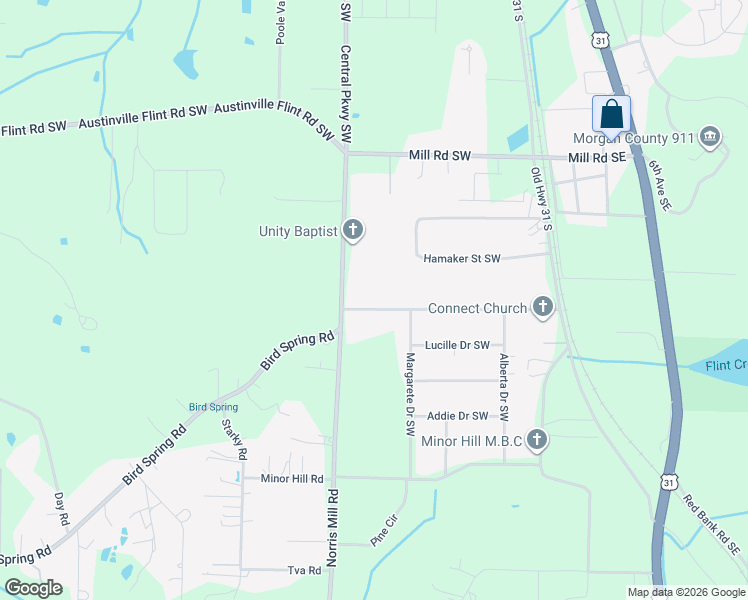 map of restaurants, bars, coffee shops, grocery stores, and more near 208 Oxmore Flint Road Southwest in Decatur