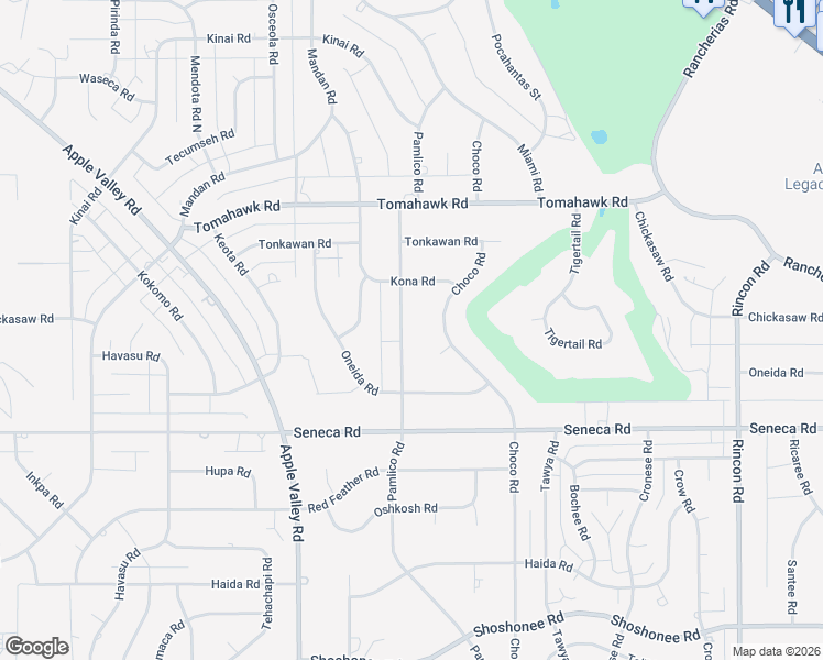 map of restaurants, bars, coffee shops, grocery stores, and more near 14679 Pamlico Road in Apple Valley