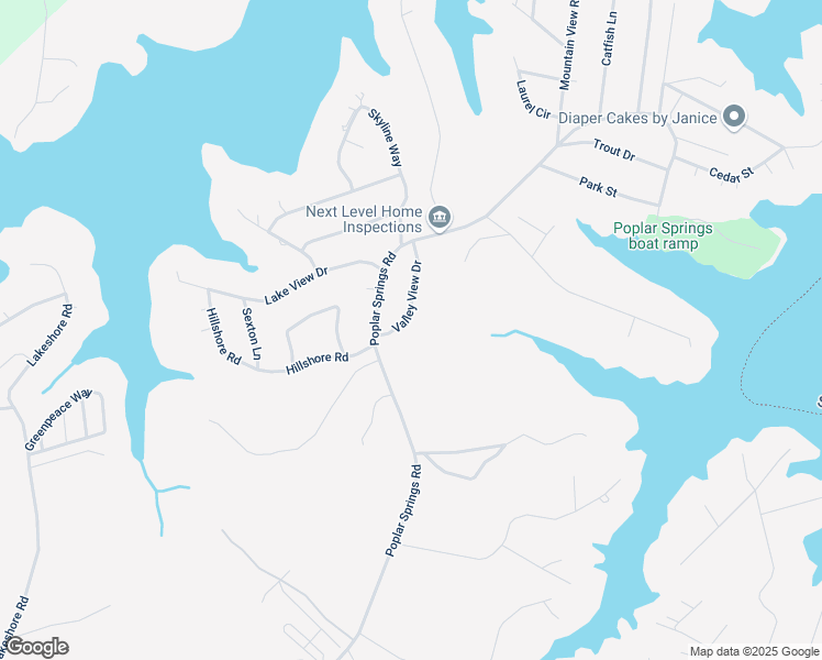 map of restaurants, bars, coffee shops, grocery stores, and more near 76 Valley View Drive in Lavonia