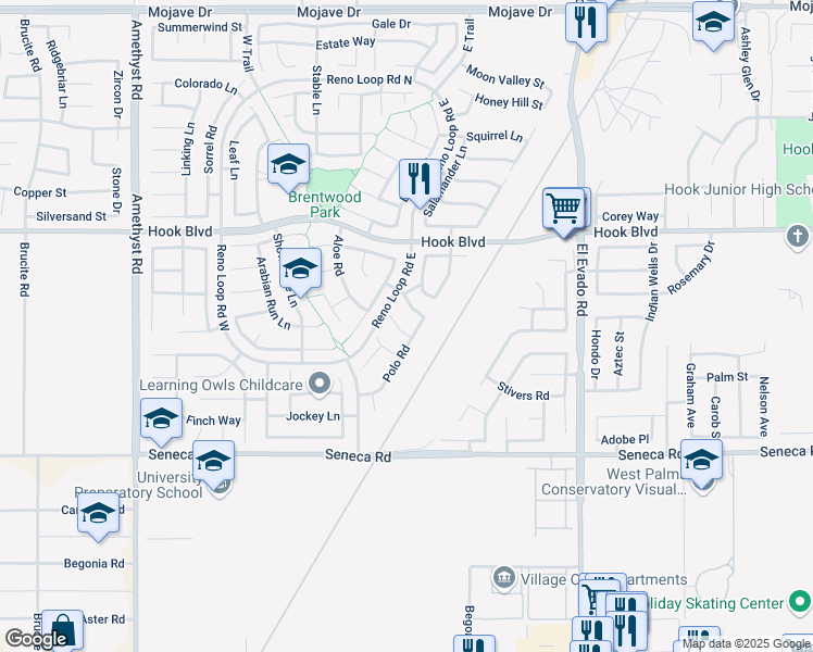 map of restaurants, bars, coffee shops, grocery stores, and more near 14180 Gaucho Court in Victorville