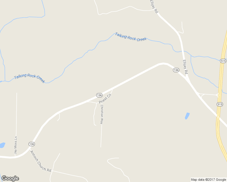 map of restaurants, bars, coffee shops, grocery stores, and more near 21 Priest Circle in Talking Rock