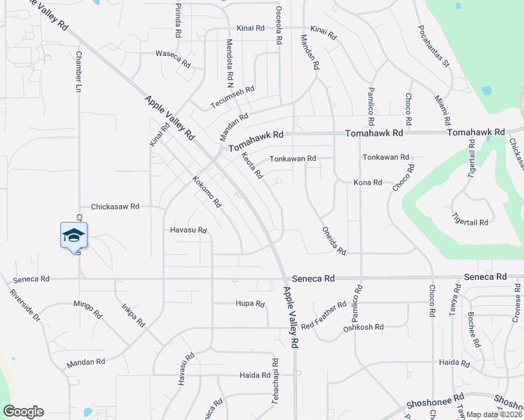 map of restaurants, bars, coffee shops, grocery stores, and more near 14645 Apple Valley Road in Apple Valley