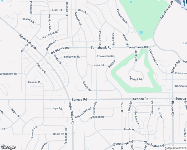 map of restaurants, bars, coffee shops, grocery stores, and more near 14679 Pamlico Road in Apple Valley