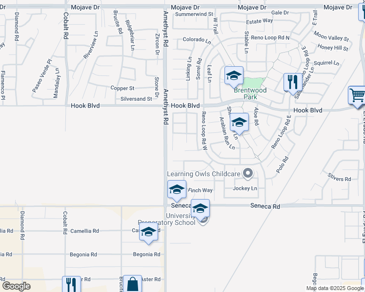 map of restaurants, bars, coffee shops, grocery stores, and more near 13770 Feller Lane in Victorville