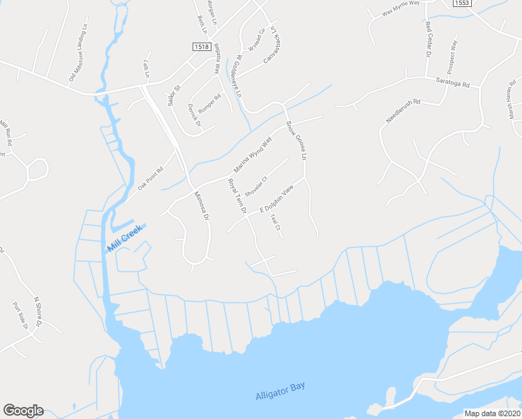map of restaurants, bars, coffee shops, grocery stores, and more near 304 East Dolphin View in Sneads Ferry