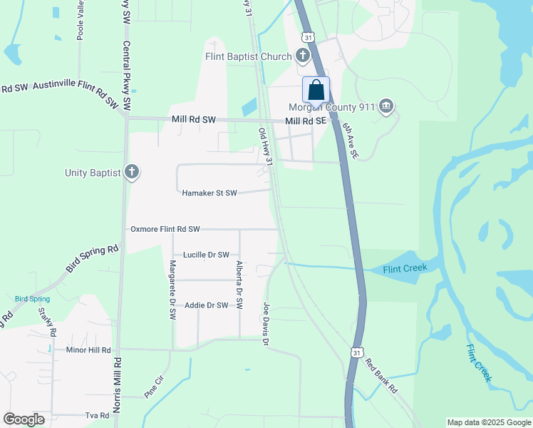 map of restaurants, bars, coffee shops, grocery stores, and more near 4 Oxmore Flint Road Southwest in Decatur