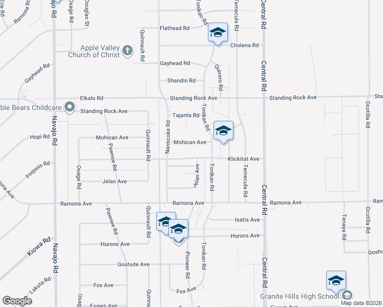 map of restaurants, bars, coffee shops, grocery stores, and more near 22226 Klickitat Avenue in Apple Valley
