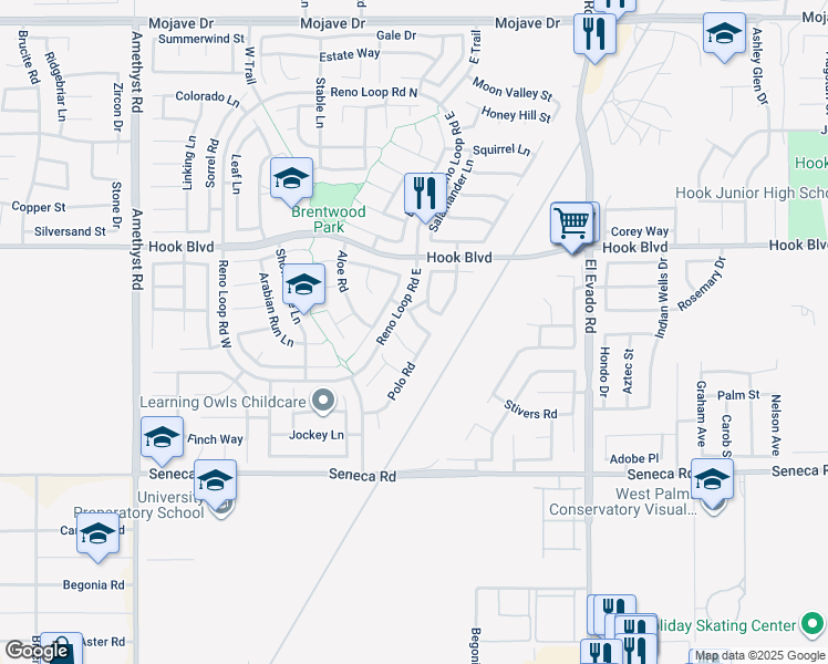 map of restaurants, bars, coffee shops, grocery stores, and more near 14207 Dressage Road in Victorville