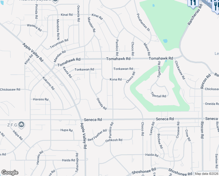 map of restaurants, bars, coffee shops, grocery stores, and more near 14679 Pamlico Road in Apple Valley