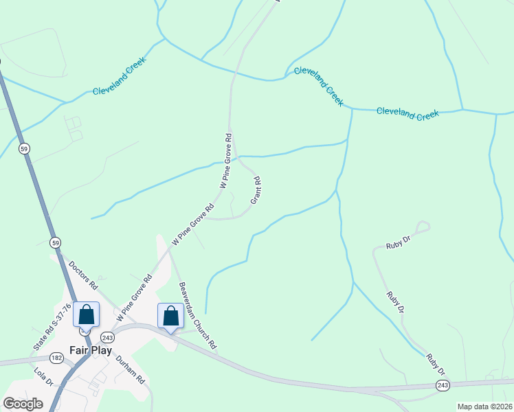 map of restaurants, bars, coffee shops, grocery stores, and more near 140 Grant Road in Fair Play