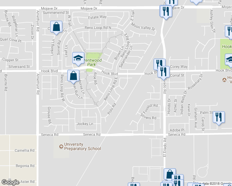 map of restaurants, bars, coffee shops, grocery stores, and more near 14200 Dressage Road in Victorville