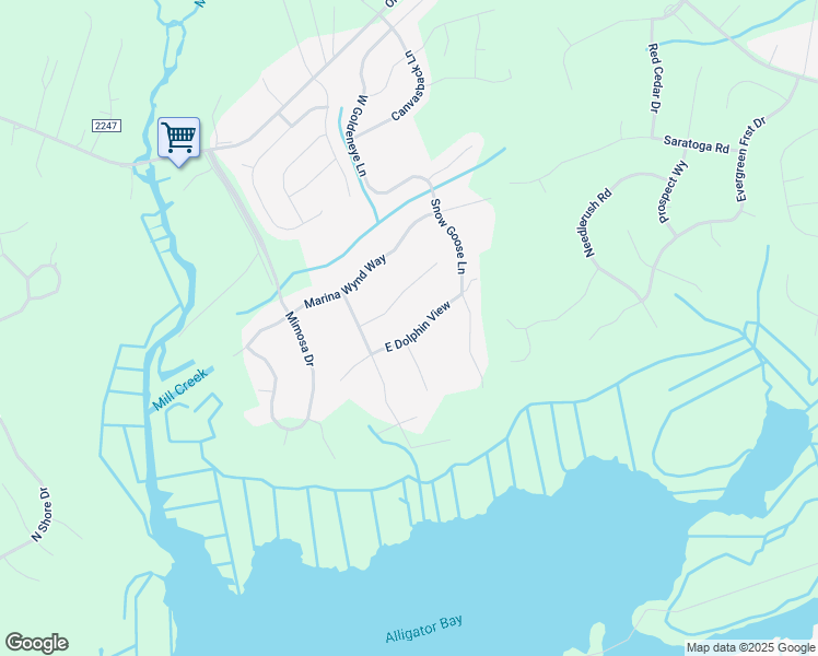 map of restaurants, bars, coffee shops, grocery stores, and more near 307 East Dolphin View in Sneads Ferry
