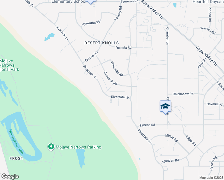 map of restaurants, bars, coffee shops, grocery stores, and more near 18353 Cocopah Court in Apple Valley
