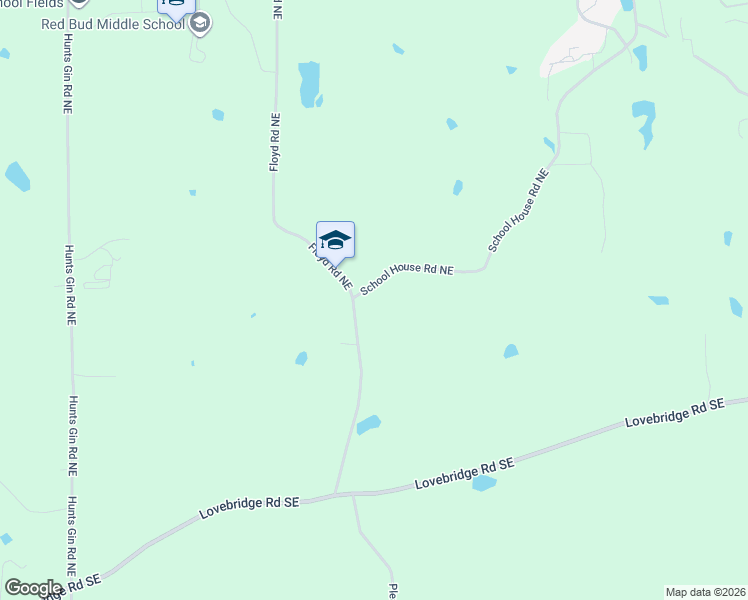 map of restaurants, bars, coffee shops, grocery stores, and more near 367 School House Road Northeast in Calhoun