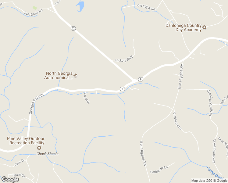 map of restaurants, bars, coffee shops, grocery stores, and more near Georgia 9 North in Dahlonega