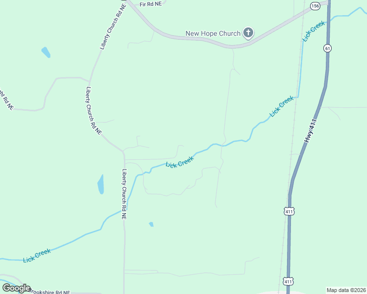 map of restaurants, bars, coffee shops, grocery stores, and more near 1021 Liberty Church Road Northeast in Ranger